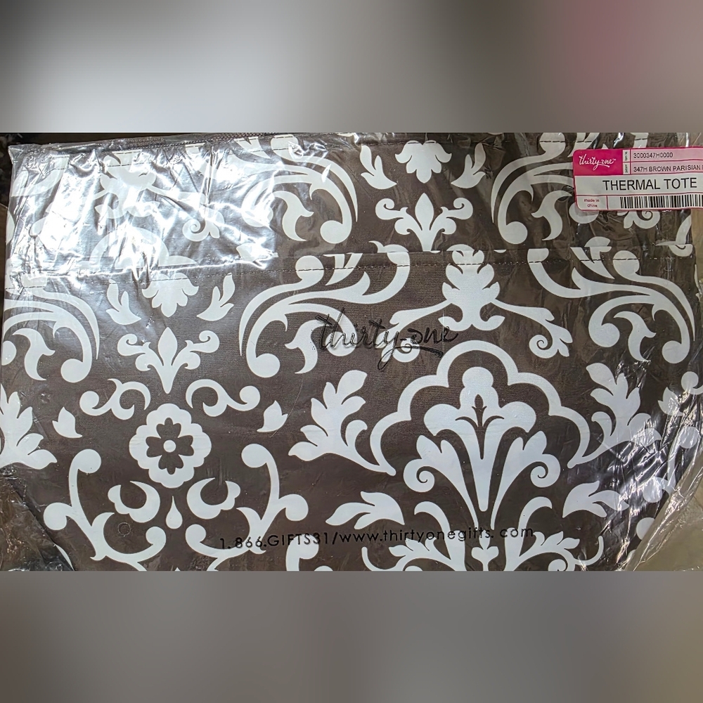Thirty-One Brown and White Thermal Tote